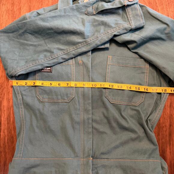 Wildfang Essential Coveralls Teal Blue Cotton Stretch Workwear Jumpsuit – Small - Picture 11 of 14